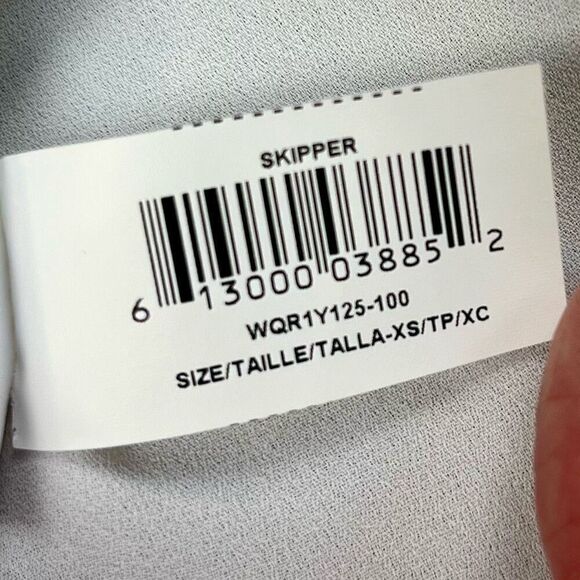 BCBG Maxazria Skipper White Tie Back Cold Shoulder Blouse XS - Picture 13 of 14